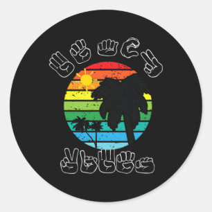 Signing Asl Sign Language Clothes Beach Deaf Aware Classic Round Sticker