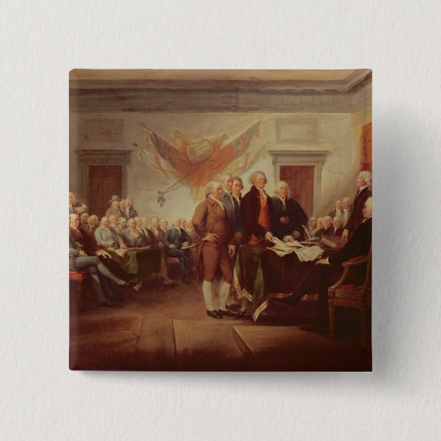 Signing the Declaration of Independence, 4th 15 Cm Square Badge (Front)