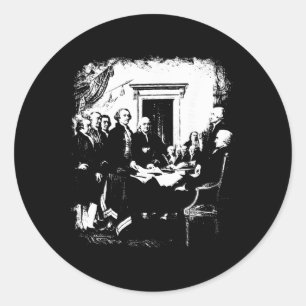 Signing The Declaration Of Independence 4th Of Jul Classic Round Sticker