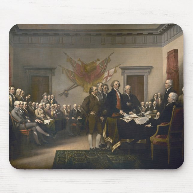 Signing the Declaration of Independence, July 4th Mouse Mat (Front)