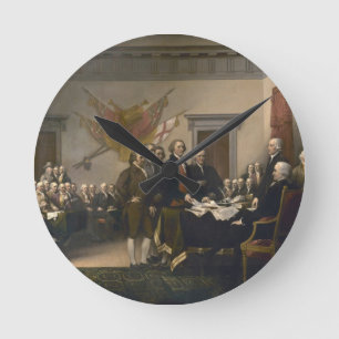 Signing the Declaration of Independence, July 4th Round Clock