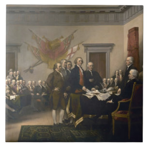 Signing the Declaration of Independence, July 4th Tile