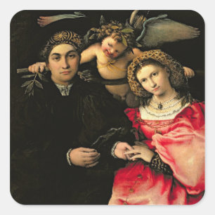 Signor Marsilio Cassotti and his Wife, Faustina Square Sticker