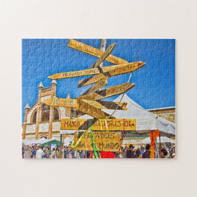 Signpost in Madrid. Jigsaw Puzzle (Horizontal)