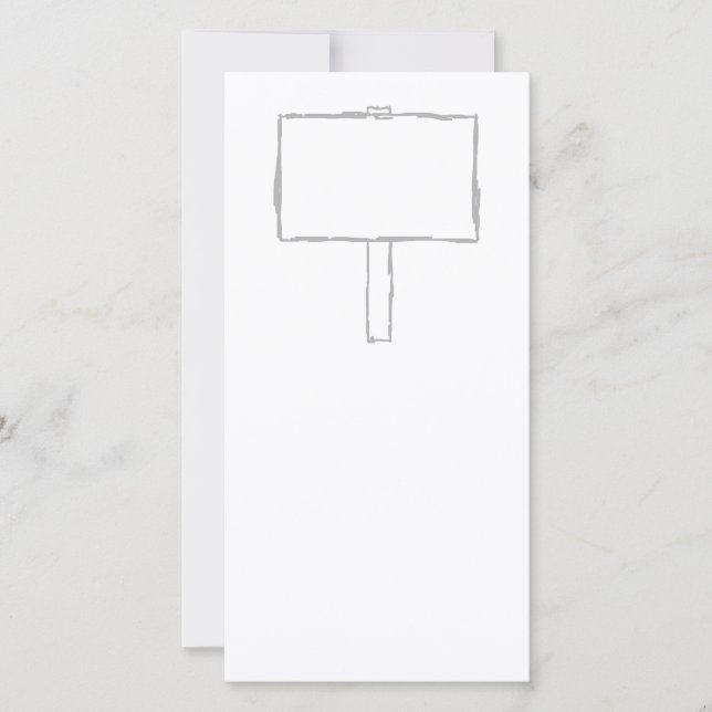 Signpost Notice. Grey and white. (Front)