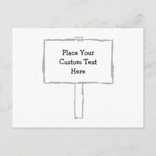 Signpost Notice. Grey and white. Postcard