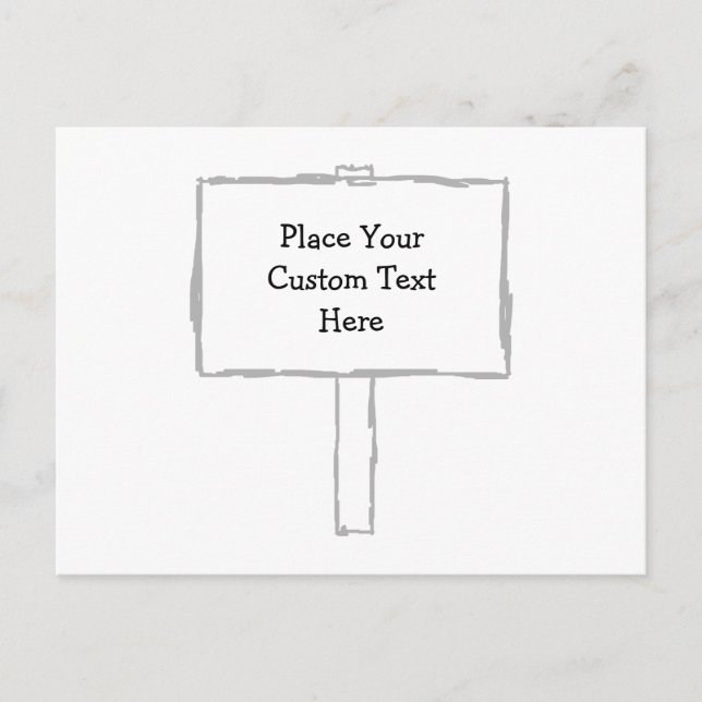 Signpost Notice. Grey and white. Postcard (Front)