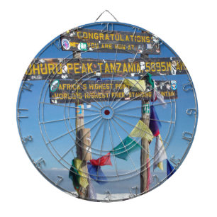 Signpost  on the  Summit of Kilimanjaro kenya Dartboard