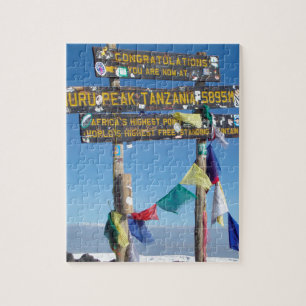 Signpost  on the  Summit of Kilimanjaro kenya Jigsaw Puzzle