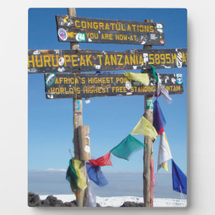 Signpost  on the  Summit of Kilimanjaro kenya Plaque