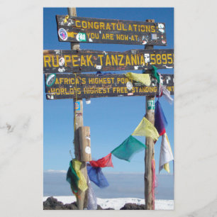 Signpost  on the  Summit of Kilimanjaro kenya Stationery