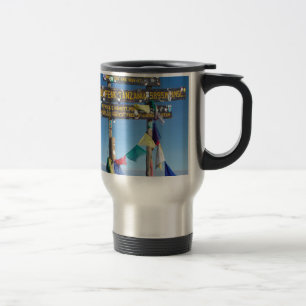 Signpost  on the  Summit of Kilimanjaro kenya Travel Mug