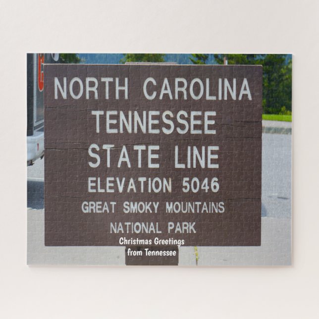 Signpost State Line Tennessee. Jigsaw Puzzle (Horizontal)