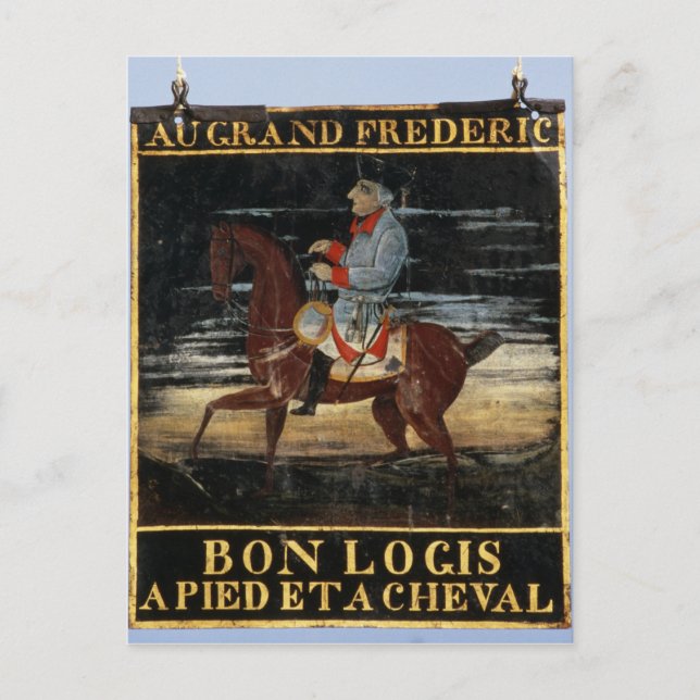 Signpost with Frederick the Great on Horseback Postcard (Front)