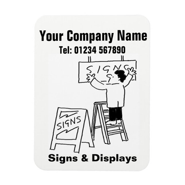Signs & Displays Cartoon. Business Promotion Magnet (Vertical)