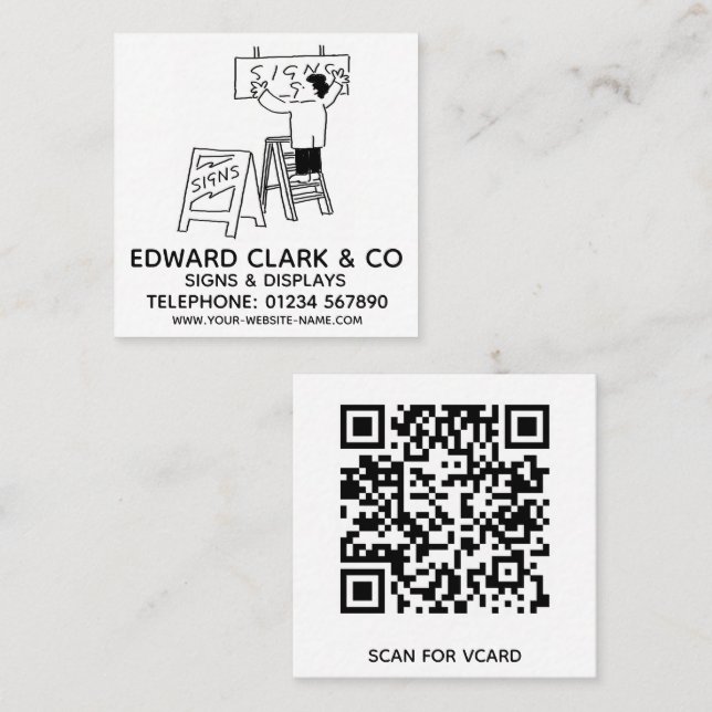 Signs & Displays Square Business Card (Front/Back)