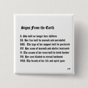 Signs From The Earth 15 Cm Square Badge