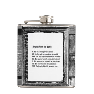 Signs From The Earth Hip Flask