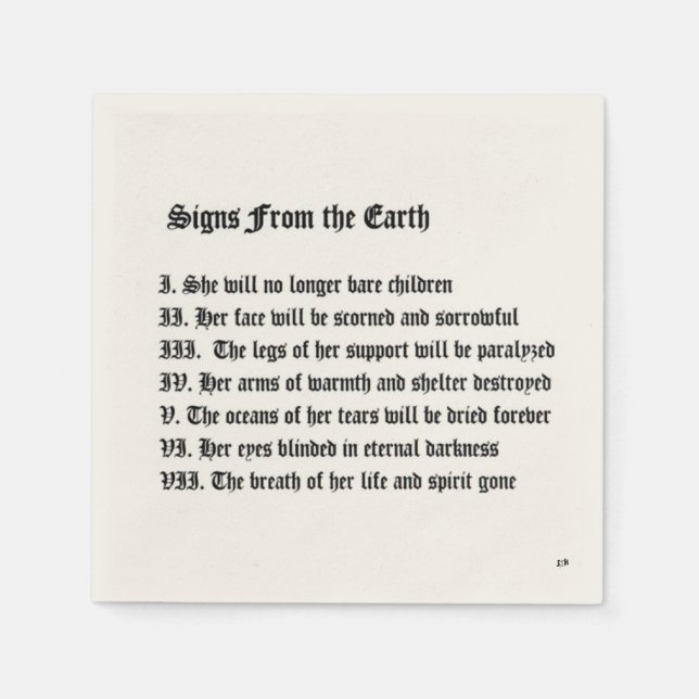 Signs From The Earth Napkin (Front)
