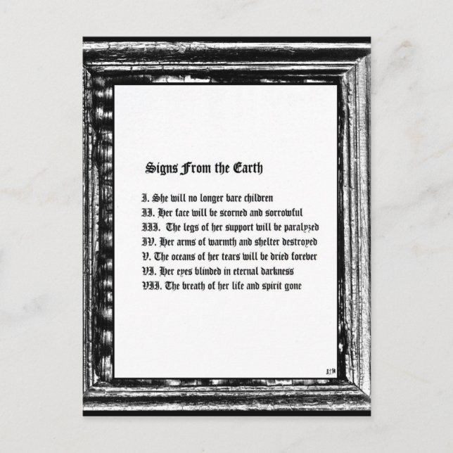 Signs From The Earth Postcard (Front)