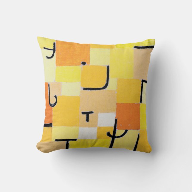 Signs in Yellow, Paul Klee Cushion (Front)