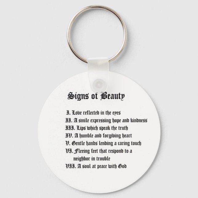 Signs of Beauty Key Ring (Front)