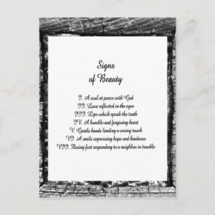 Signs of Beauty Postcard