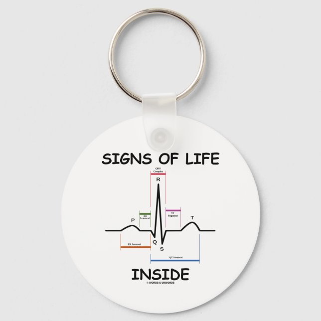 Signs Of Life Inside (ECG/EKG Heartbeat) Key Ring (Front)