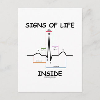 Signs Of Life Inside (ECG/EKG Heartbeat) Postcard