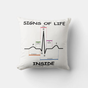 Signs Of Life Inside EMT Medical Heartbeat Humour Cushion
