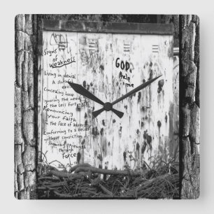 Signs of Weakness Square Wall Clock