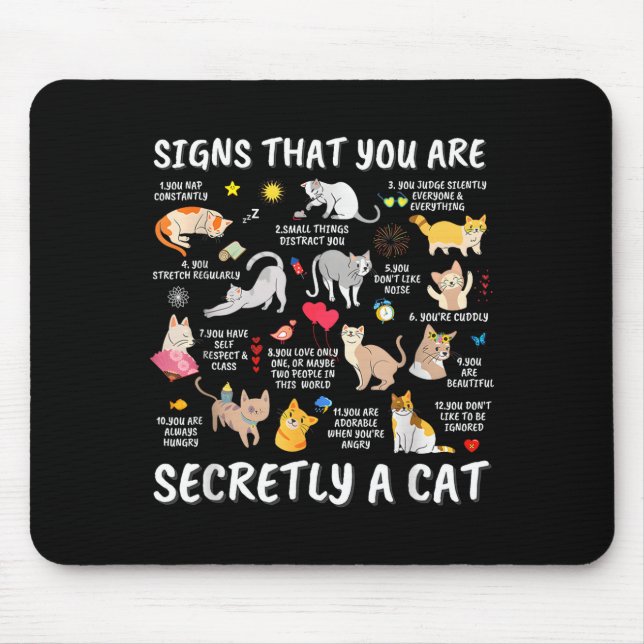 Signs That You Are Secretly A Cat  Mouse Mat (Front)