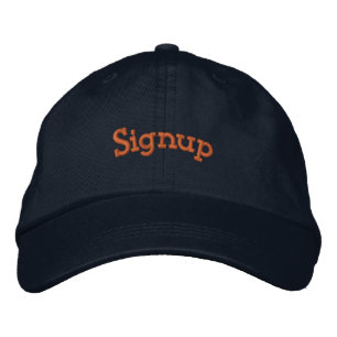 Signup🎩 text Embroidered Custom Navy Hat🎩 online Hat