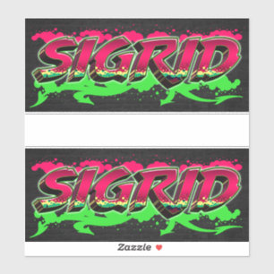 Sigrid First Name Graffiti Sticker