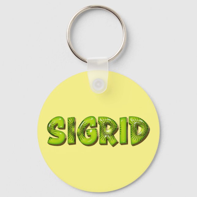 Sigrid Name Kiwi Design Schlüsselanhänger Key Ring (Front)