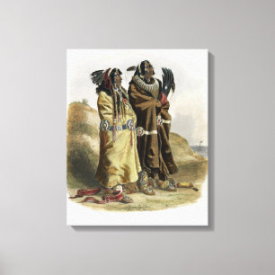 Sih-Chida and Mahchsi-Karehde, Mandan Indians, pla Canvas Print