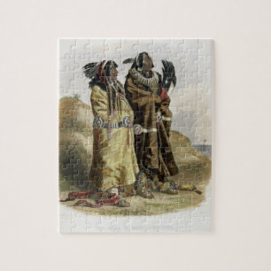 Sih-Chida and Mahchsi-Karehde, Mandan Indians, pla Jigsaw Puzzle
