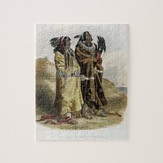 Sih-Chida and Mahchsi-Karehde, Mandan Indians, pla Jigsaw Puzzle (Vertical)