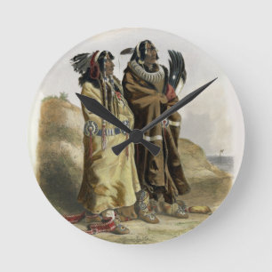 Sih-Chida and Mahchsi-Karehde, Mandan Indians, pla Round Clock