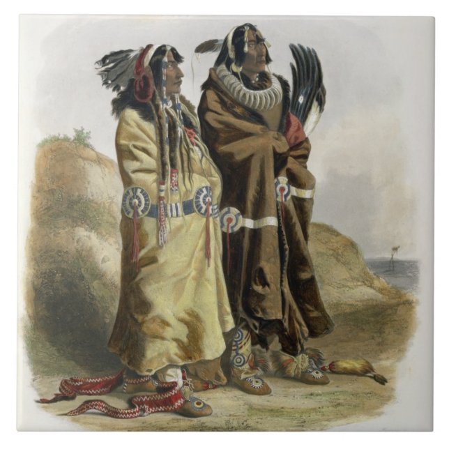 Sih-Chida and Mahchsi-Karehde, Mandan Indians, pla Tile (Front)