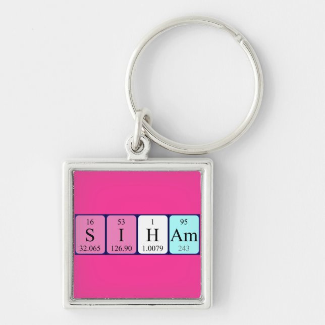 Siham periodic table name keyring (Front)