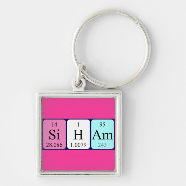 Siham periodic table name keyring (Front)