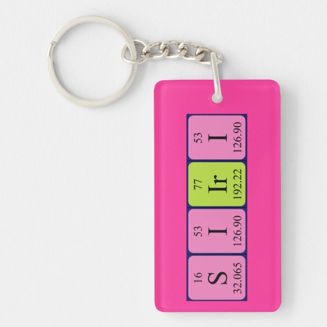 Siiri periodic table name keyring (Front)
