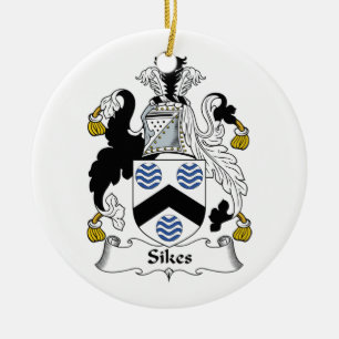 Sikes Family Crest Ceramic Tree Decoration