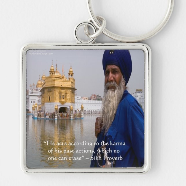 Sikh Actions/Karma Proverb Key Ring (Front)