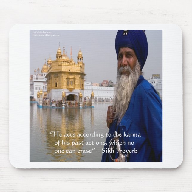 Sikh Actions/Karma Proverb Mouse Mat (Front)