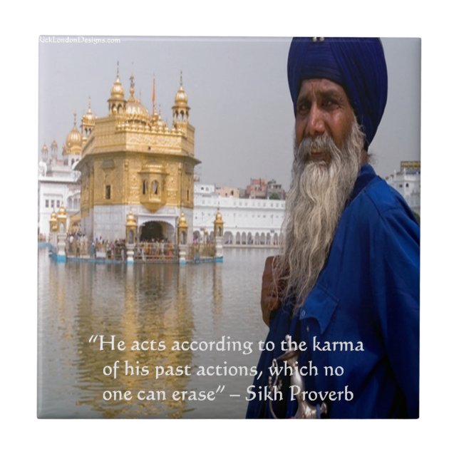 Sikh Actions/Karma Proverb Tile (Front)