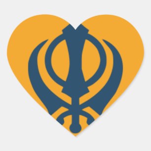 Sikh Art/Symbol Heart Sticker
