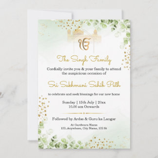 Sikh Housewarming Invitation card