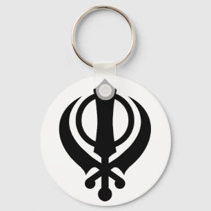 Sikh Khanda Black Key Ring